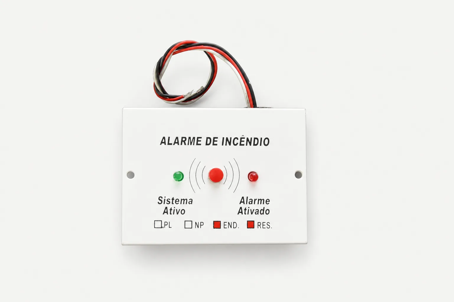 Painel de alarme de incêndio, produto da Majuss Eletroeletrônica