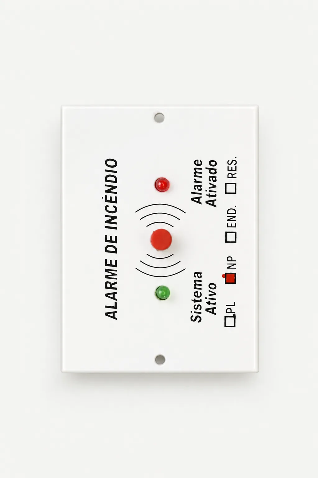 Painel de alarme — versão compacta, produto da Majuss Eletroeletrônica